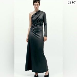 Zara One-Shoulder Black Dress NWT Medium